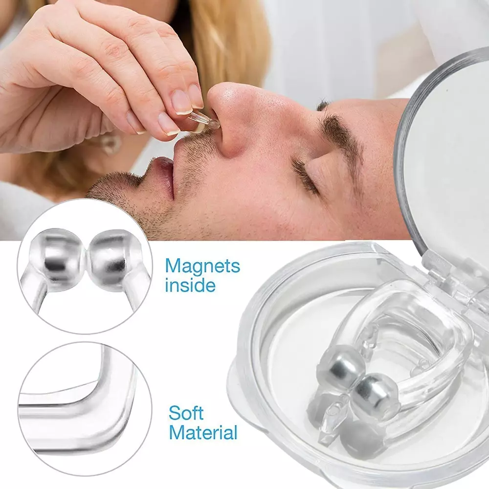Anti ronco NoseClip, clipe nasal de silicone magnético, previne apneia intermitente, melhora a respiração